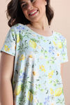 Zivame Citrus Summer Knit Poly Knee Length Nightdress With In Built Slip On Bra - Pale Blue — thumbnail 5